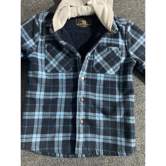 Freedom Foundry Boy's Jacket Small (7-8) Sherpa Fleece Lined Shirt Jacket Plaid - Picture 3 of 12